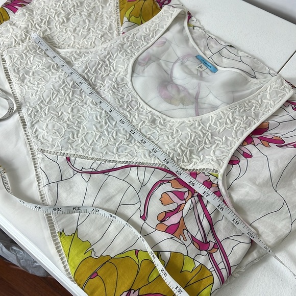 Anthro Leifnotes Sz 14 Guarri Dress Cotton & Silk Blend Floral Mixed Print - Picture 5 of 10